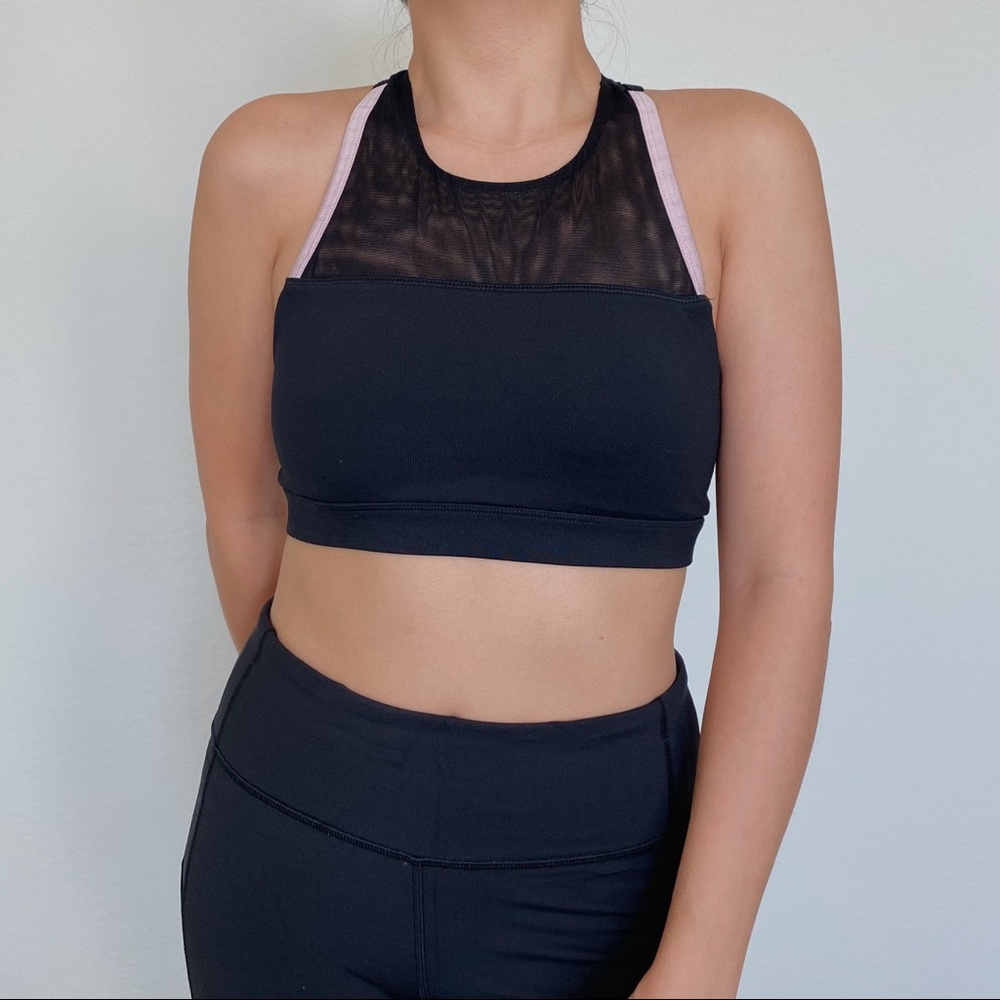 Black & Pink Sports Bra